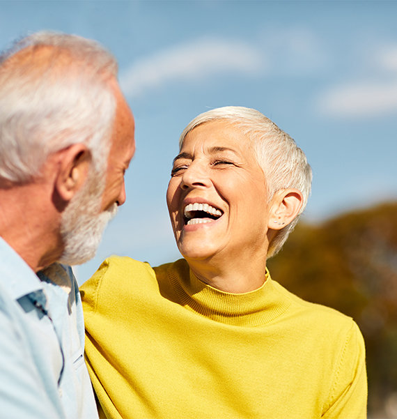 Smiling older couple